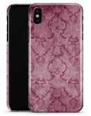 Stained Magenta Damask Pattern - iPhone X Clipit Case
