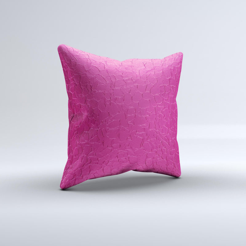 Stamped Pink Texture Ink-Fuzed Decorative Throw Pillow