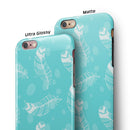 Stenciled Feather Pattern iPhone 6/6s or 6/6s Plus 2-Piece Hybrid INK-Fuzed Case