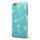 Stenciled Feather Pattern iPhone 6/6s or 6/6s Plus 2-Piece Hybrid INK-Fuzed Case