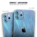 Strachted Blue and Gold // Skin-Kit compatible with the Apple iPhone 14, 13, 12, 12 Pro Max, 12 Mini, 11 Pro, SE, X/XS + (All iPhones Available)