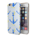 Striped Blue and Gold Watercolor Anchor iPhone 6/6s or 6/6s Plus 2-Piece Hybrid INK-Fuzed Case
