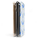 Striped Blue and Gold Watercolor Anchor iPhone 6/6s or 6/6s Plus 2-Piece Hybrid INK-Fuzed Case