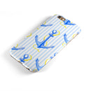 Striped Blue and Gold Watercolor Anchor iPhone 6/6s or 6/6s Plus 2-Piece Hybrid INK-Fuzed Case