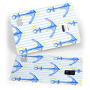 Striped Blue and Gold Watercolor Anchor - Premium Protective Decal Skin-Kit for the Apple Credit Card