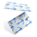 Striped Blue and Gold Watercolor Anchor - Premium Protective Decal Skin-Kit for the Apple Credit Card