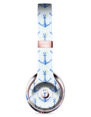 Striped Blue and Gold Watercolor Anchor Full-Body Skin Kit for the Beats by Dre Solo 3 Wireless Headphones
