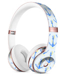 Striped Blue and Gold Watercolor Anchor Full-Body Skin Kit for the Beats by Dre Solo 3 Wireless Headphones