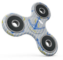 Striped Blue and Gold Watercolor Anchor Full-Body Fidget Spinner Skin-Kit