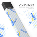 Striped Blue and Gold Watercolor Anchor - Premium Decal Protective Skin-Wrap Sticker compatible with the Juul Labs vaping device