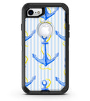 Striped Blue and Gold Watercolor Anchor - iPhone 7 or 8 OtterBox Case & Skin Kits