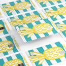 Striped Mint and Gold Pineapple - Premium Protective Decal Skin-Kit for the Apple Credit Card