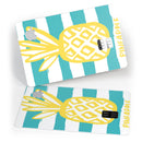 Striped Mint and Gold Pineapple - Premium Protective Decal Skin-Kit for the Apple Credit Card