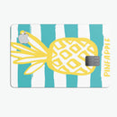 Striped Mint and Gold Pineapple - Premium Protective Decal Skin-Kit for the Apple Credit Card