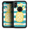 Striped Mint and Gold Pineapple - Skin Kit for the iPhone OtterBox Cases