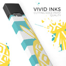 Striped Mint and Gold Pineapple - Premium Decal Protective Skin-Wrap Sticker compatible with the Juul Labs vaping device