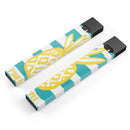 Striped Mint and Gold Pineapple - Premium Decal Protective Skin-Wrap Sticker compatible with the Juul Labs vaping device