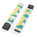 Striped Mint and Gold Pineapple - Premium Decal Protective Skin-Wrap Sticker compatible with the Juul Labs vaping device