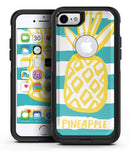 Striped Mint and Gold Pineapple - iPhone 7 or 8 OtterBox Case & Skin Kits