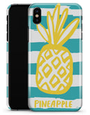 Striped Mint and Gold Pineapple - iPhone X Clipit Case