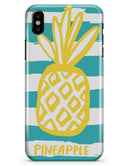 Striped Mint and Gold Pineapple - iPhone X Clipit Case