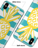 Striped Mint and Gold Pineapple - iPhone X Clipit Case