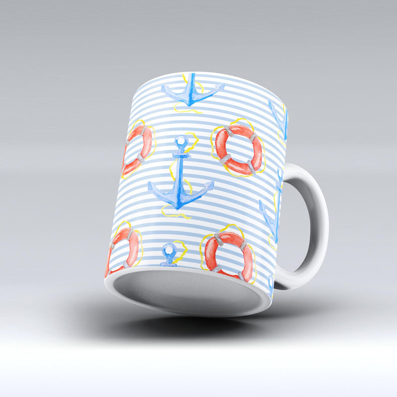 The-Striped-Watercolor-Nautical-Blue-and-Pink-ink-fuzed-Ceramic-Coffee-Mug