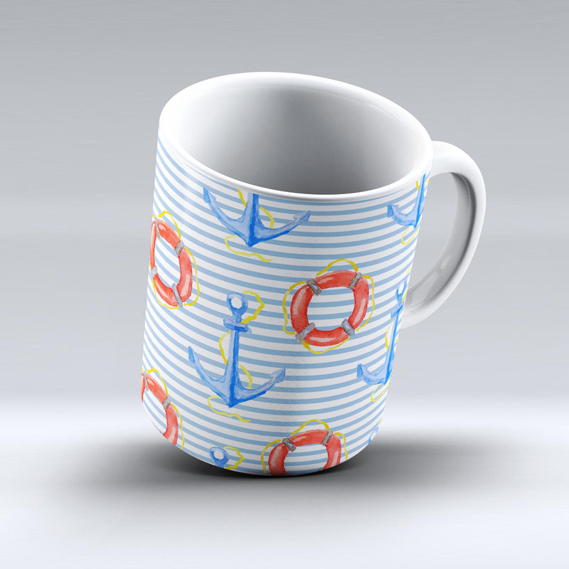 The-Striped-Watercolor-Nautical-Blue-and-Pink-ink-fuzed-Ceramic-Coffee-Mug