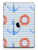 Striped Watercolor Nautical Blue and Pink - iPad Pro 97 - View 3.jpg