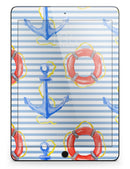 Striped Watercolor Nautical Blue and Pink - iPad Pro 97 - View 6.jpg