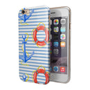 Striped Watercolor Nautical Blue and Pink iPhone 6/6s or 6/6s Plus 2-Piece Hybrid INK-Fuzed Case