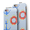 Striped Watercolor Nautical Blue and Pink iPhone 6/6s or 6/6s Plus 2-Piece Hybrid INK-Fuzed Case