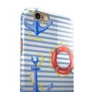 Striped Watercolor Nautical Blue and Pink iPhone 6/6s or 6/6s Plus 2-Piece Hybrid INK-Fuzed Case