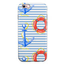 Striped Watercolor Nautical Blue and Pink iPhone 6/6s or 6/6s Plus 2-Piece Hybrid INK-Fuzed Case