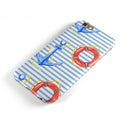 Striped Watercolor Nautical Blue and Pink iPhone 6/6s or 6/6s Plus 2-Piece Hybrid INK-Fuzed Case