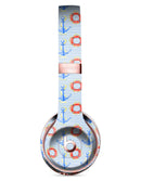 Striped Watercolor Nautical Blue and Pink Full-Body Skin Kit for the Beats by Dre Solo 3 Wireless Headphones
