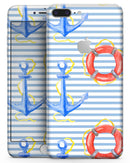 Striped Watercolor Nautical Blue and Pink - Skin-kit for the iPhone 8 or 8 Plus