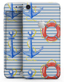 Striped Watercolor Nautical Blue and Pink - Skin-kit for the iPhone 8 or 8 Plus