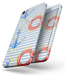 Striped Watercolor Nautical Blue and Pink - Skin-kit for the iPhone 8 or 8 Plus