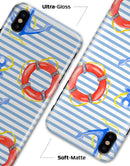 Striped Watercolor Nautical Blue and Pink - iPhone X Clipit Case