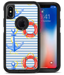 Striped Watercolor Nautical Blue and Pink - iPhone X OtterBox Case & Skin Kits