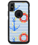 Striped Watercolor Nautical Blue and Pink - iPhone X OtterBox Case & Skin Kits