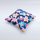Stuffed Vector Color-Bears ink-Fuzed Decorative Throw Pillow