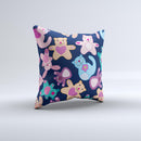 Stuffed Vector Color-Bears ink-Fuzed Decorative Throw Pillow