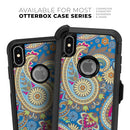Subtle Blue & Yellow Paisley Pattern - Skin Kit for the iPhone OtterBox Cases