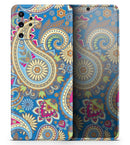Subtle Blue & Yellow Paisley Pattern - Premium Vinyl Skin Decal for Samsung Galaxy S25 Ultra, S24, S23, S22 & All Galaxy S Models