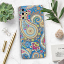 Subtle Blue & Yellow Paisley Pattern - Premium Vinyl Skin Decal for Samsung Galaxy S25 Ultra, S24, S23, S22 & All Galaxy S Models