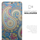 Subtle Blue & Yellow Paisley Pattern - Premium Vinyl Skin Decal for Samsung Galaxy S25 Ultra, S24, S23, S22 & All Galaxy S Models