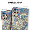 Subtle Blue & Yellow Paisley Pattern - Premium Vinyl Skin Decal for Samsung Galaxy S25 Ultra, S24, S23, S22 & All Galaxy S Models