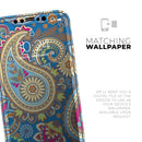 Subtle Blue & Yellow Paisley Pattern - Protective Skin Wrap & Decal – Compatible with iPhone SE to iPhone 17 Pro Max (All Models)